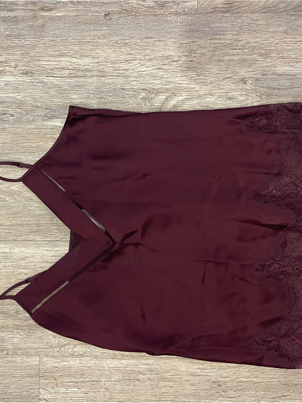 Simone Perele Plum Satin Lace-Trim Halter Cami